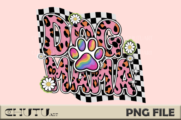 Download Dog Mama - Retro Checkered &amp; Leopard - Dog Collection