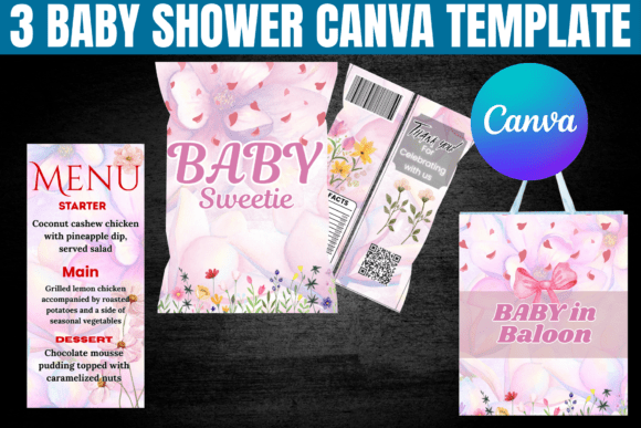 Download 3 Baby in Bloom Baby Shower Template - Premium Resources