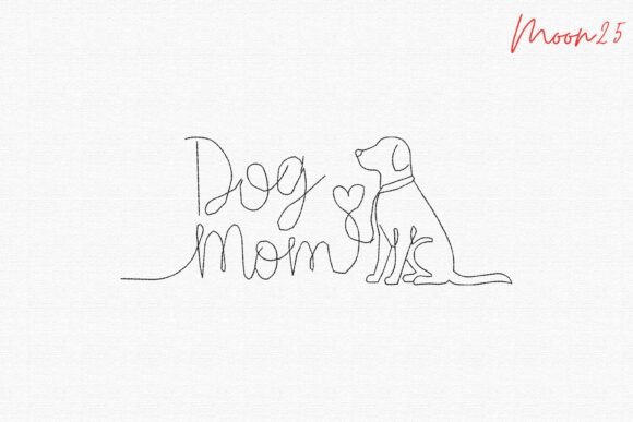 Download Dog Mom Line Art Lover Minimal Pattern - Dog Collection