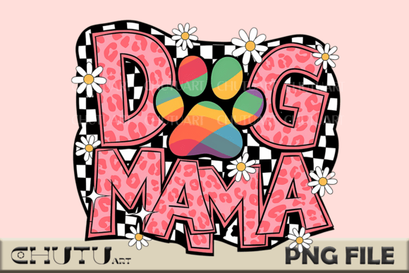 Download Dog Mama - Retro Checkered &amp; Leopard - Dog Collection
