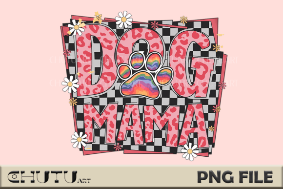 Download Dog Mama - Retro Checkered &amp; Leopard - Dog Collection