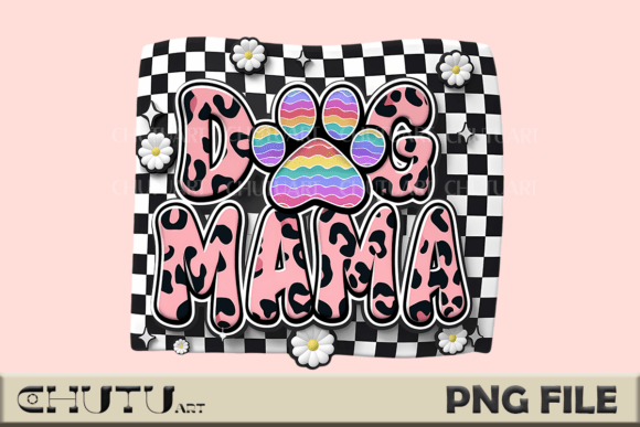 Download Dog Mama - Retro Checkered &amp; Leopard - Dog Collection