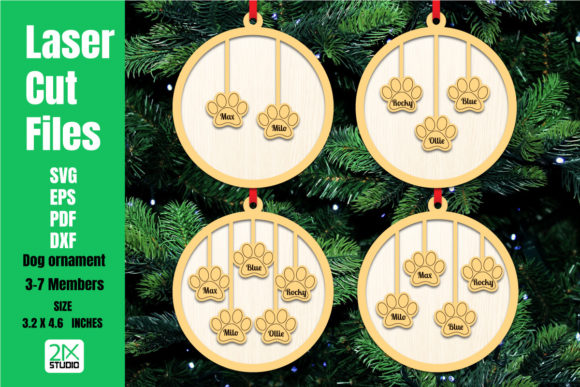 Download Dog Christmas Ornament Laser Cut Files - Dog Collection